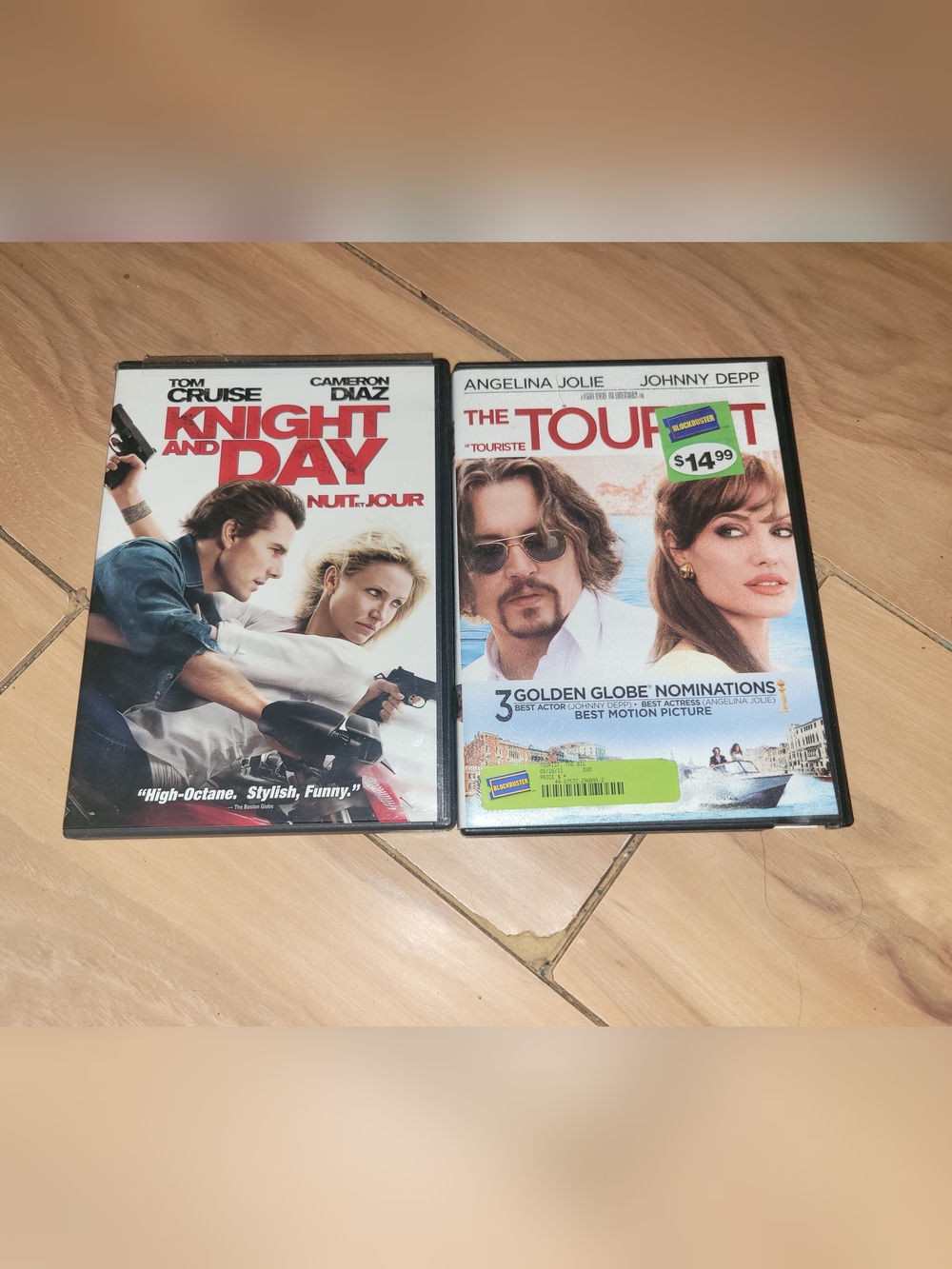 Knight and Day & The Tourist DVD Movie Bundle - White, Red, Black